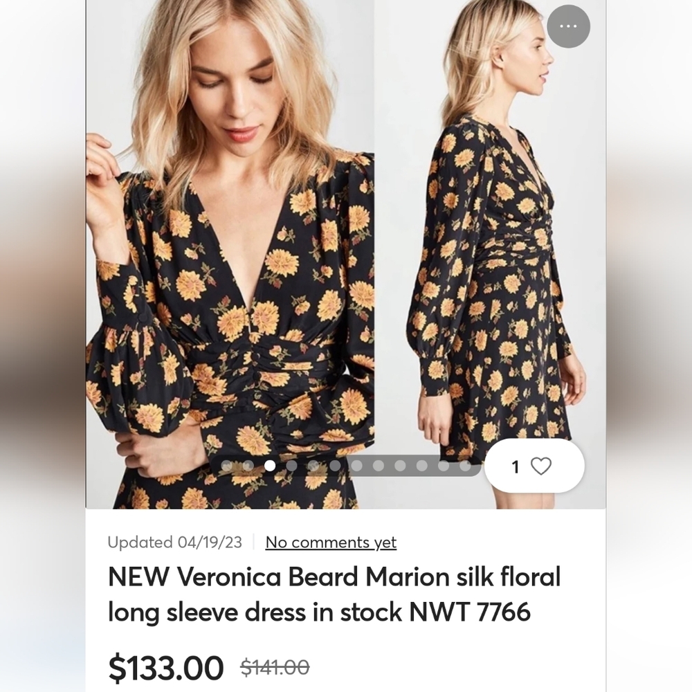 NWT! Veronica Beard 100% silk dress